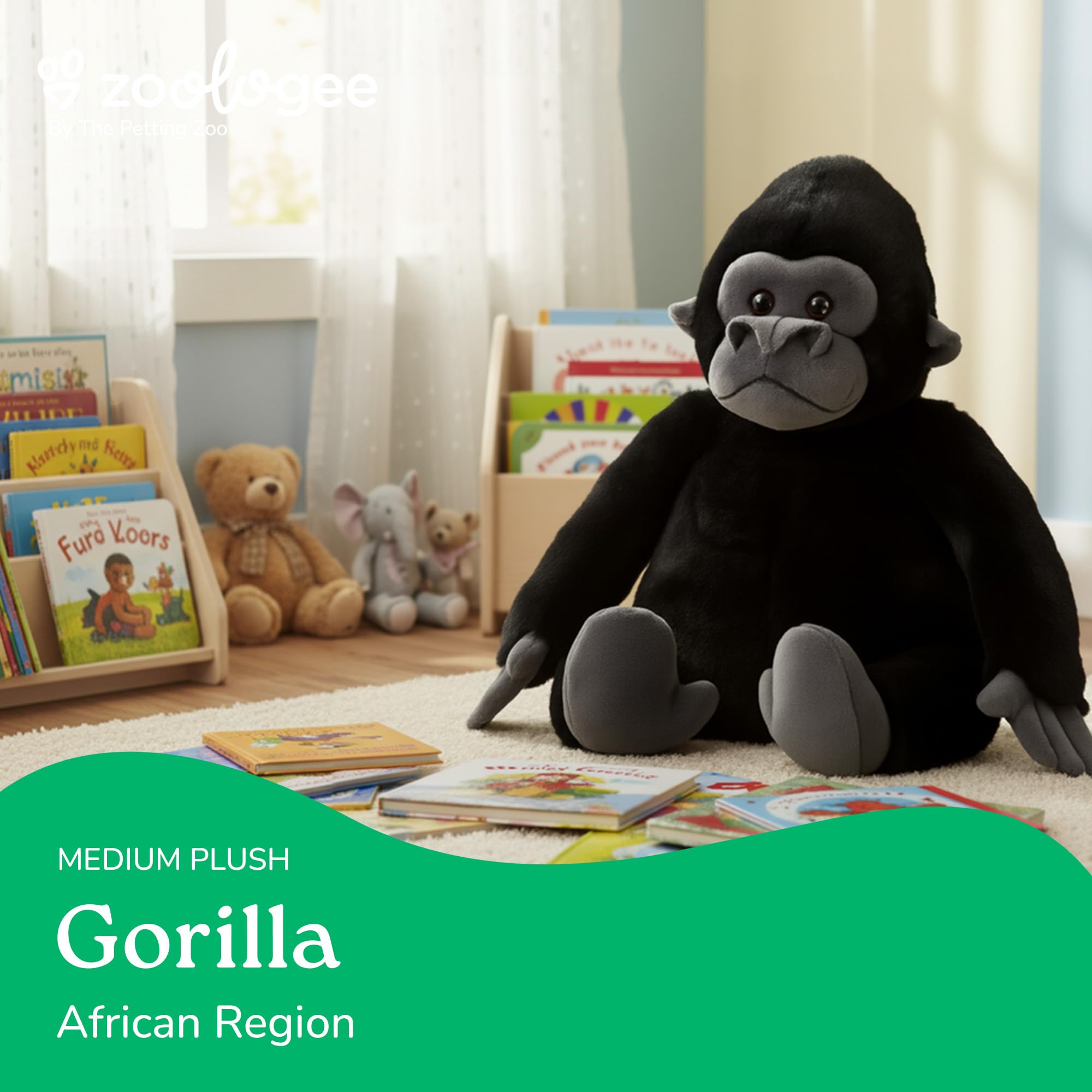 Amazon.com: The Petting Zoo Gorilla Stuffed Animal Plush, Wild