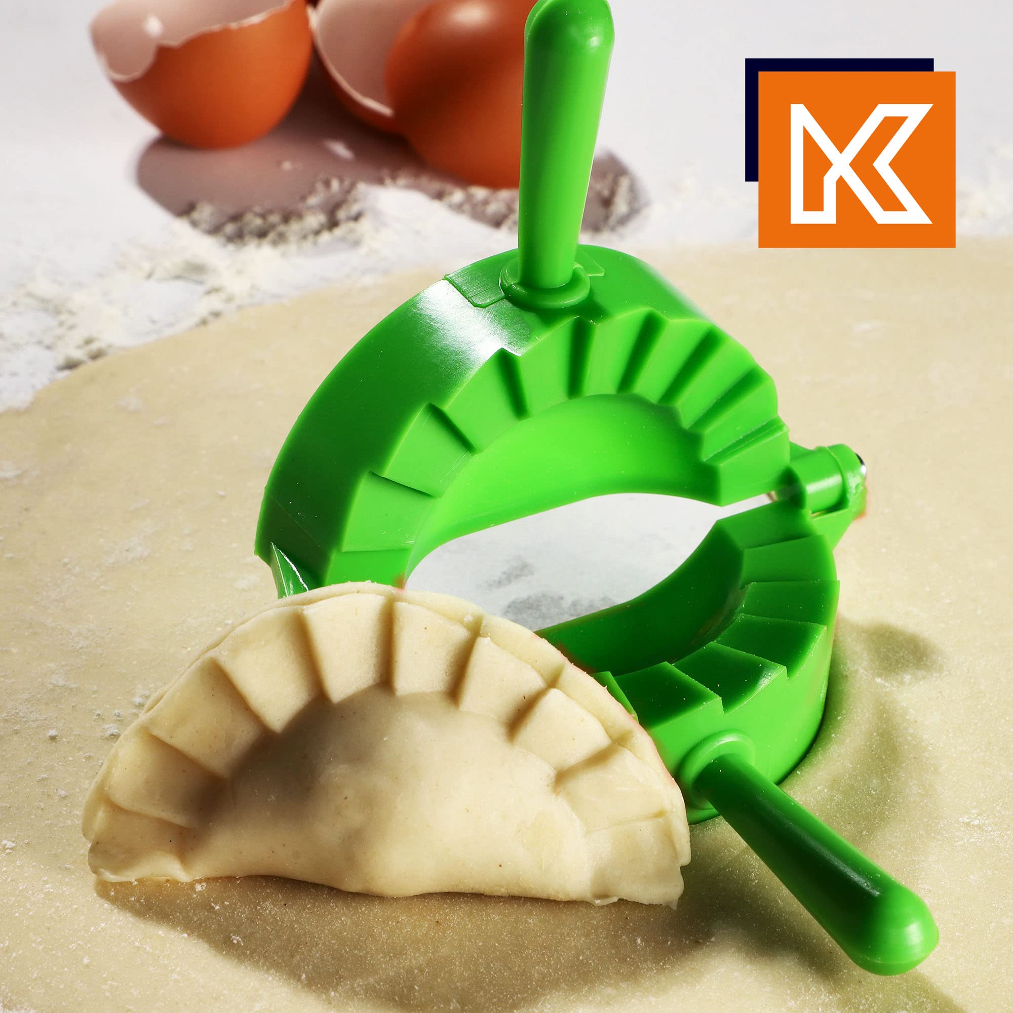 KADAX Formina per ravioli, formina per impasti e ravioli, formina per impasti e ravioli, pressa manuale, macchina per dumpling maker (verde/2 pezzi