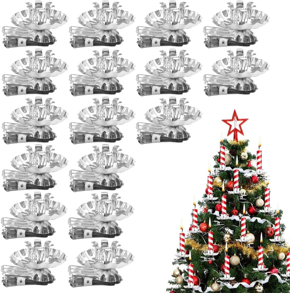 Gadpiparty 36pcs Christmas Candle Holder Clips Taper Candle Holders for Christmas Tree High-Temperature Resistant Clips for Holiday Decor Elegant and Charming Design for Festive Occasions