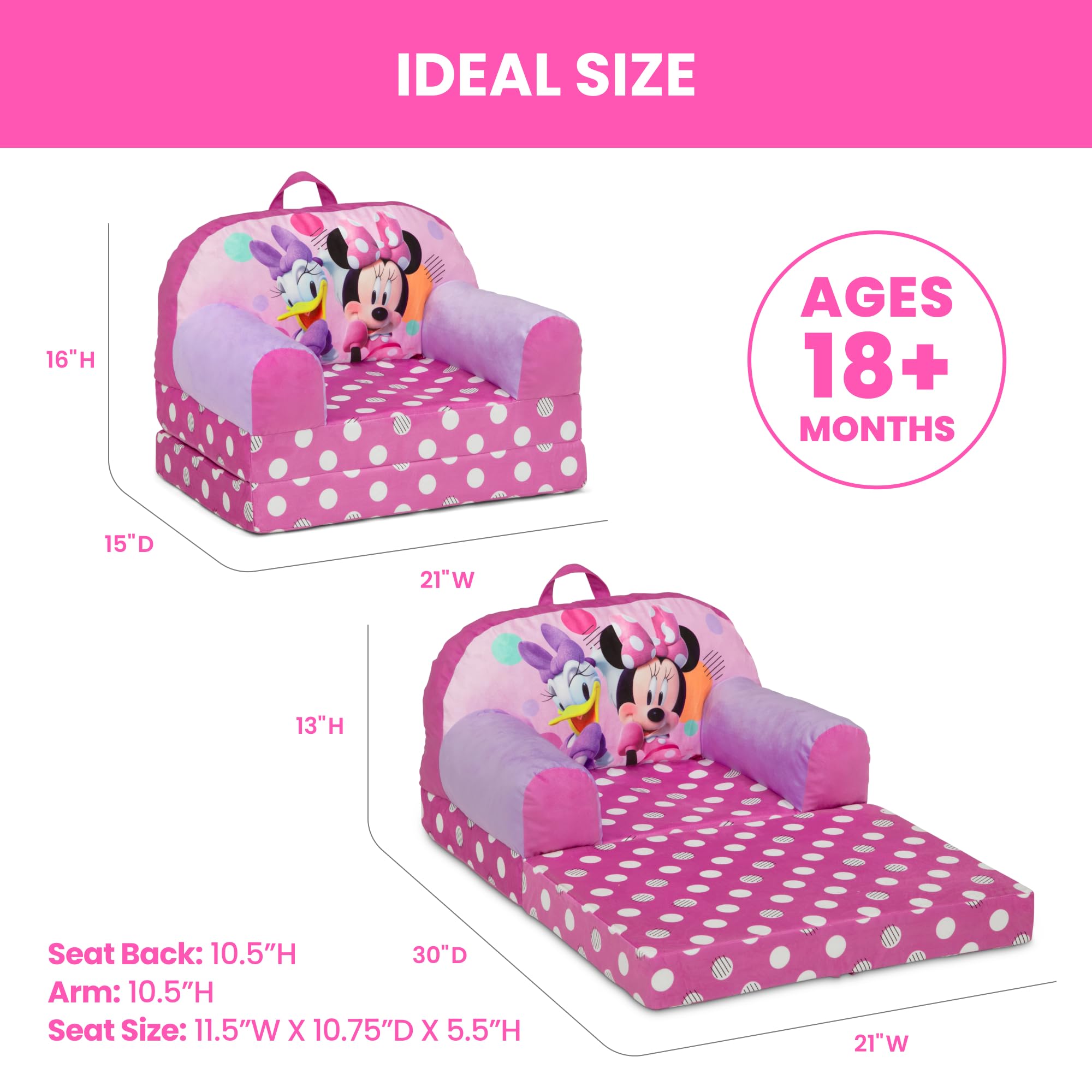 Minnie Mouse Flip-Out Chair - Converts to Sleeper! -3