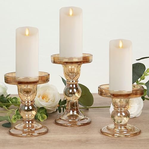 Miniatura 10 de Efavormart - Juego de 6 portavelas de cristal acanalado verde esmeralda cazador de 3 pulgadas, mini candelabros votivos reversibles