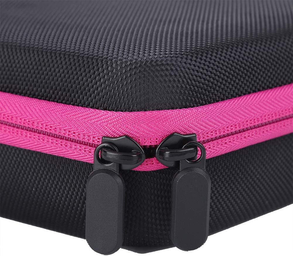 30 Slots Embroidery Box Durable Transparent Storage Case for, Earrings, Rings, Essential Oils for Artists and Crafters Nylon + PP - Black (Rose Red)