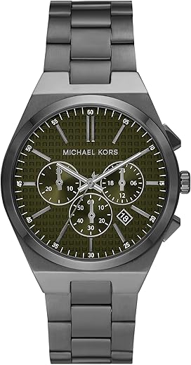 Michael Kors Lennox Men’s Watch, Stainless Steel Chronograph Watch for Men with Steel or Silicone Band