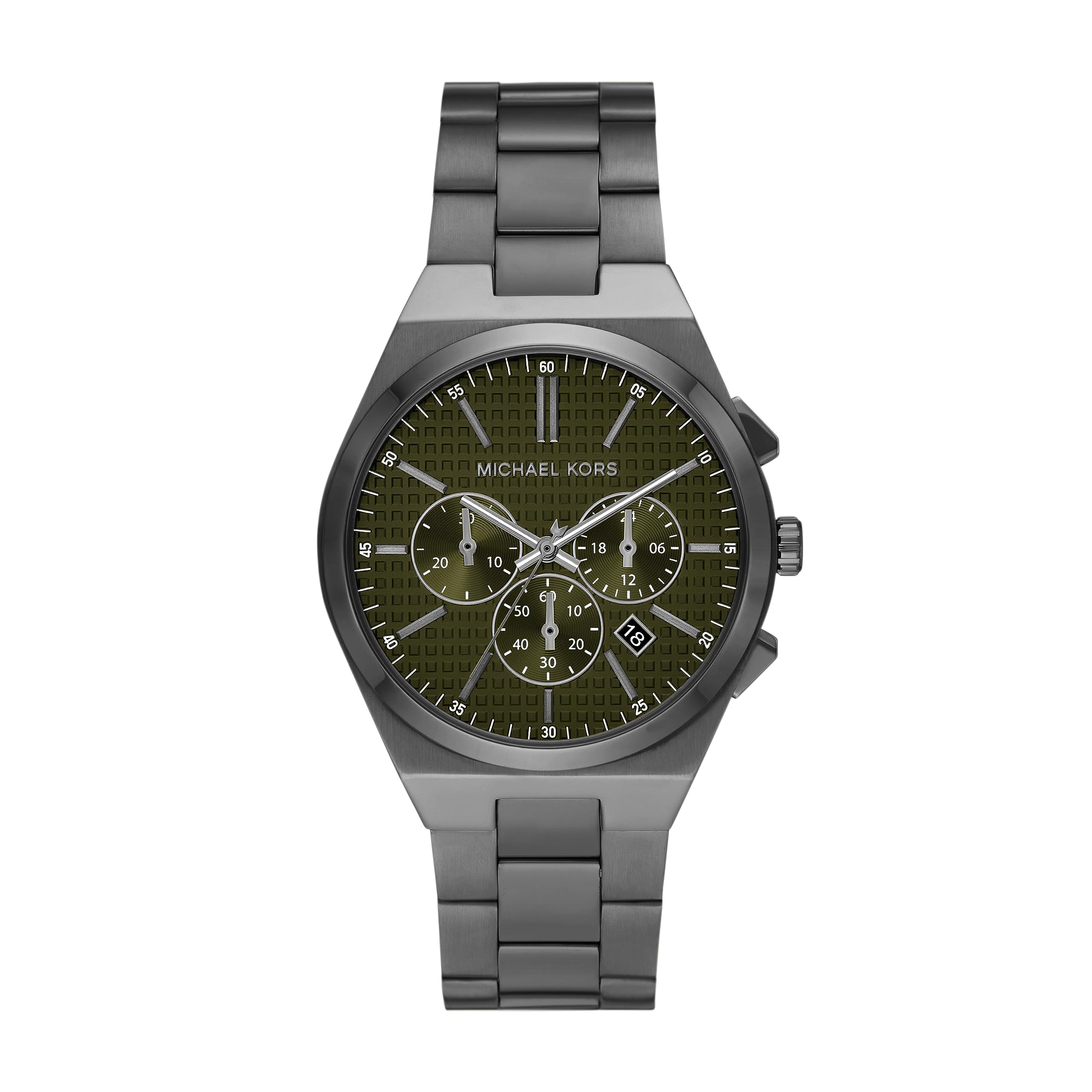 Michael Kors Mens Stainless Steel Analog Green Dial Watch-Mk9118, Band Color:Gray (B0C7WL5TJY) Amazon Price History, Amazon Price Tracker