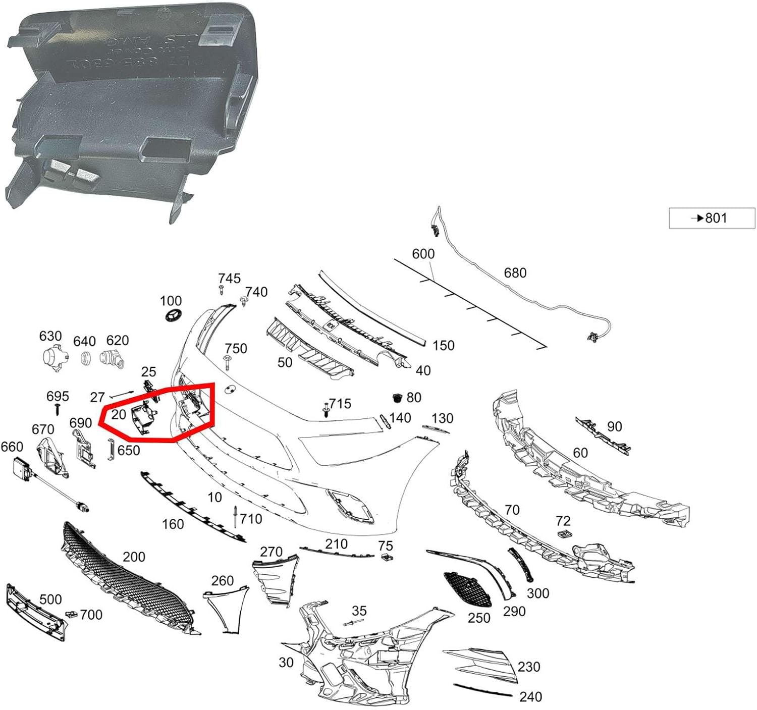 Front Tow Cover for 18-23 Mercedes-Benz CLS C257 AMG Line Fit 220d 300d 350d 400d 200 300 350 450 50amg 2018 2019 2020 2021 2022 2023 Bumper Towing Hook Cap
