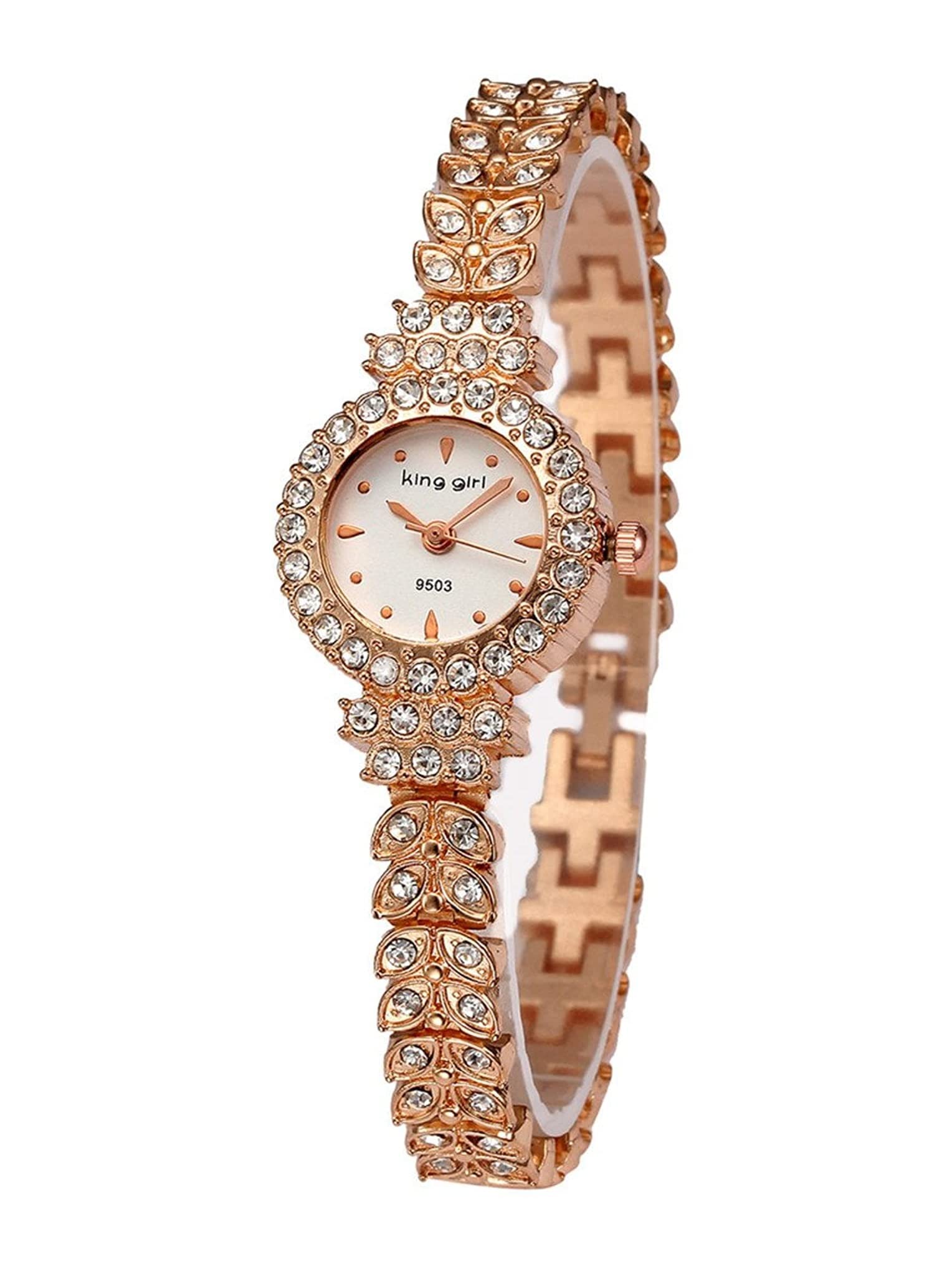 Ociel Latest Women Designer Bracelet Rose Gold Stone Studded Fancy Party & Casual Wear Alloy Strap Ladies Analog Watch for Girls (B0B5FJJ2LL) Amazon Price History, Amazon Price Tracker