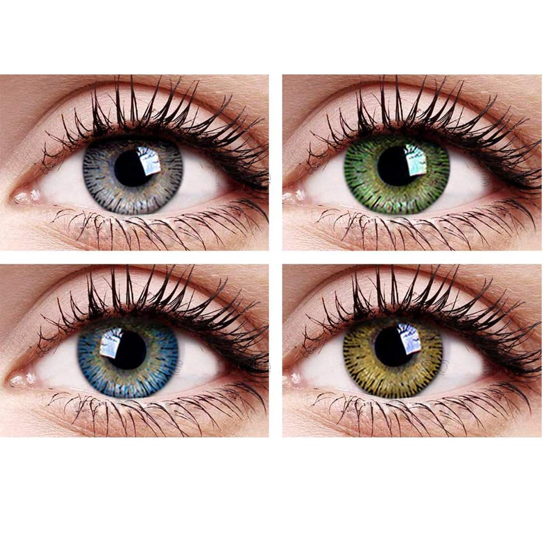 Diamond Eye Combo Pack of 4 Pairs of Monthly Color Contact Lenses (Green,Grey,Blue & Hazel) (Zero Power/Lenses Only) With Case & Solution (B0BRQJ881B) Amazon Price History, Amazon Price Tracker