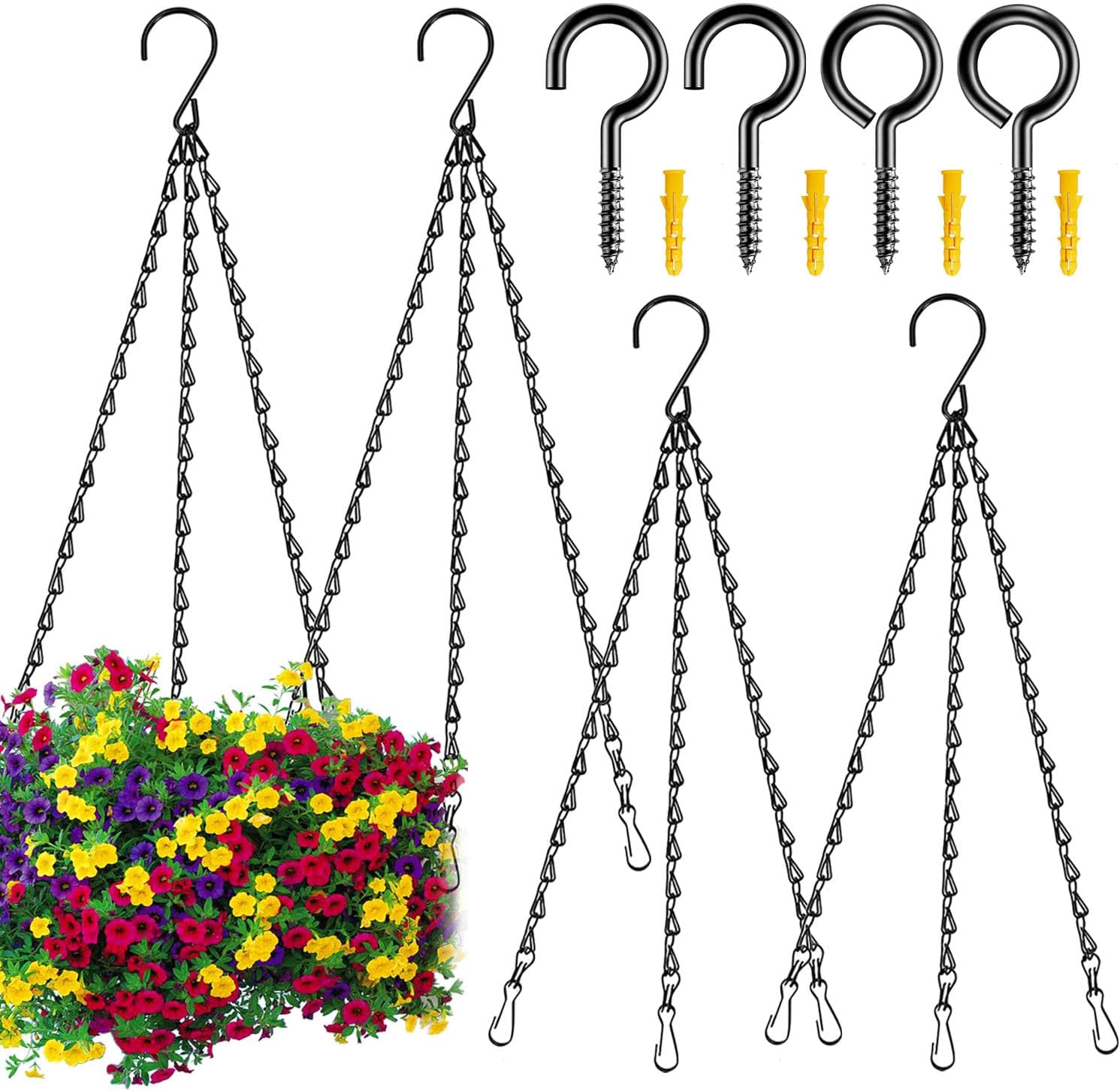 Heybe 16 Inch Hanging Basket Chain, 3 Point Hanging Chains