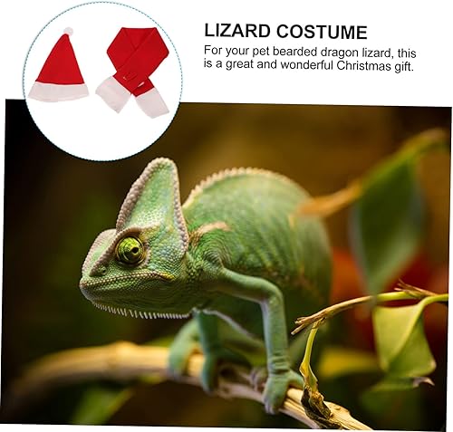 Miniatura 6 de POPETPOP Bufanda de lagarto de dragón barbudo para disfraz de Navidad, correa de reptil para leopardo, Gecko, mascota, Papá Noel, gorra de dragón