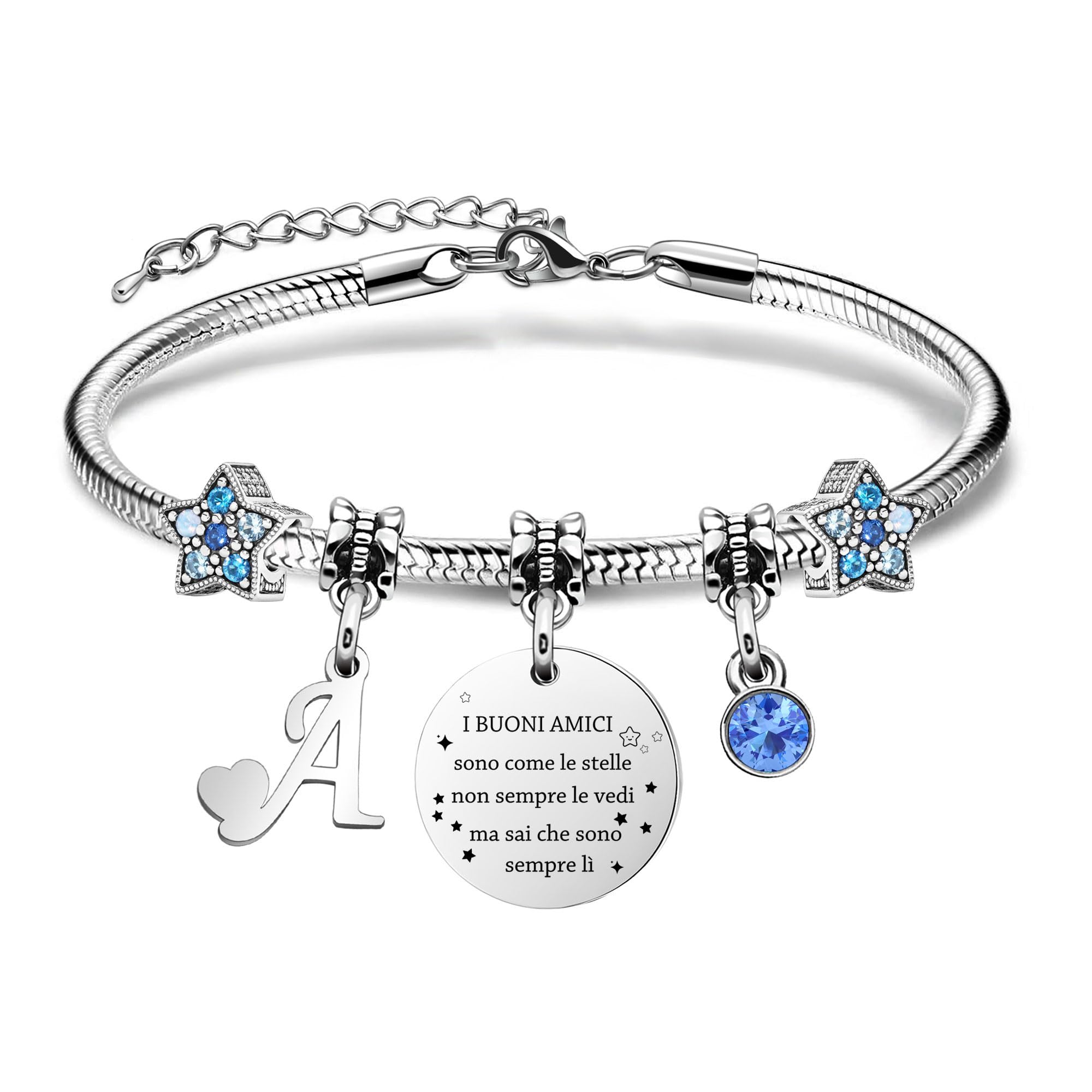COEROW Braccialetti Delle Donne Con Lettere Iniziali-Regalo Personalizzato Per Buoni Amici,Amicizia Stella Bracciale e Ragazze Braccialetti-Nome Braccialetti Dare Sorella Collega Figlia Gioielli