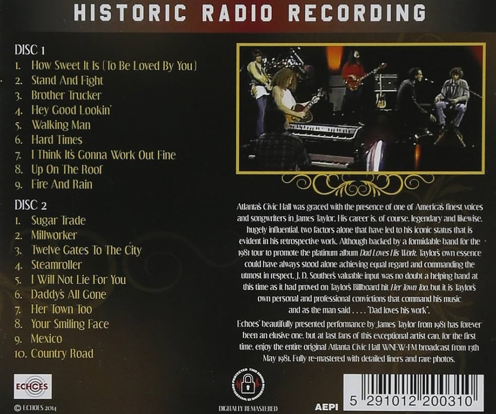 TAYLOR,JAMES - 13th May 1981 Atlanta Civic Hall Ga - Amazon