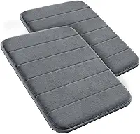 Decolab Tapete Antiderrapante Banheiro Super Soft | Kit Tapete Banheiro Box ou Banheira Completo | Jogo Tapetes Para Banheiro Multiuso Decoração Quarto (Cinza-escuro, 2 Peças)
