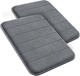Decolab Tapete Antiderrapante Banheiro Super Soft | Kit Tapete Banheiro Box ou Banheira Completo | Jogo Tapetes Para Banheiro Multiuso Decoração Quarto (Cinza-escuro, 2 Peças)