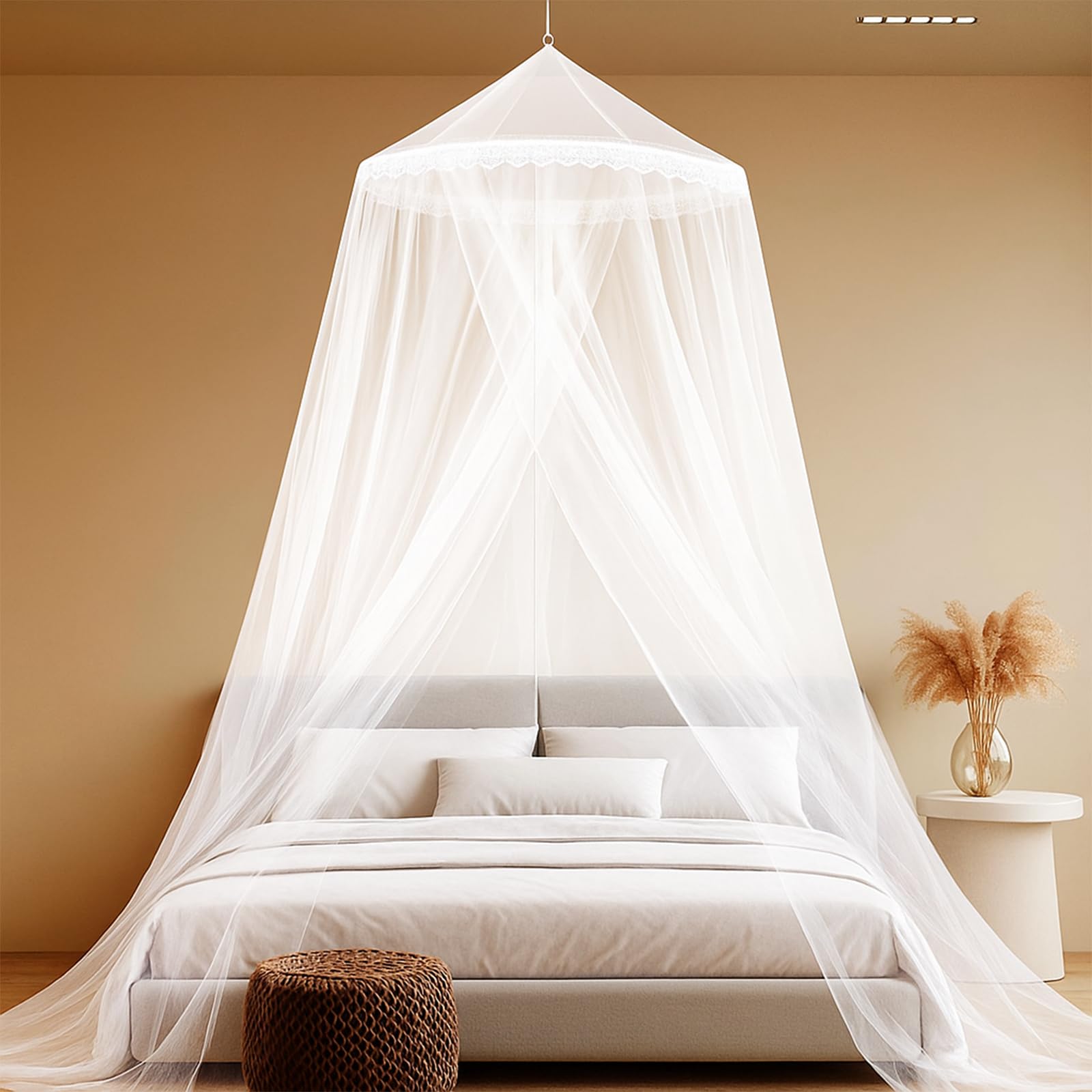 Mosquitero Grande Universal con Diseño de Cúpula Mosquitero 0.6 X 2.5 X 12m | Portátil Ultraligera Para Interiores y Exteriores Ideal para Camping Viajes y Uso Doméstico Blanco