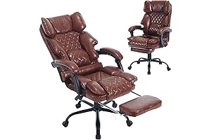 Faux Leather Recliner Desk Chair for Enhanced Comfort and Productivity