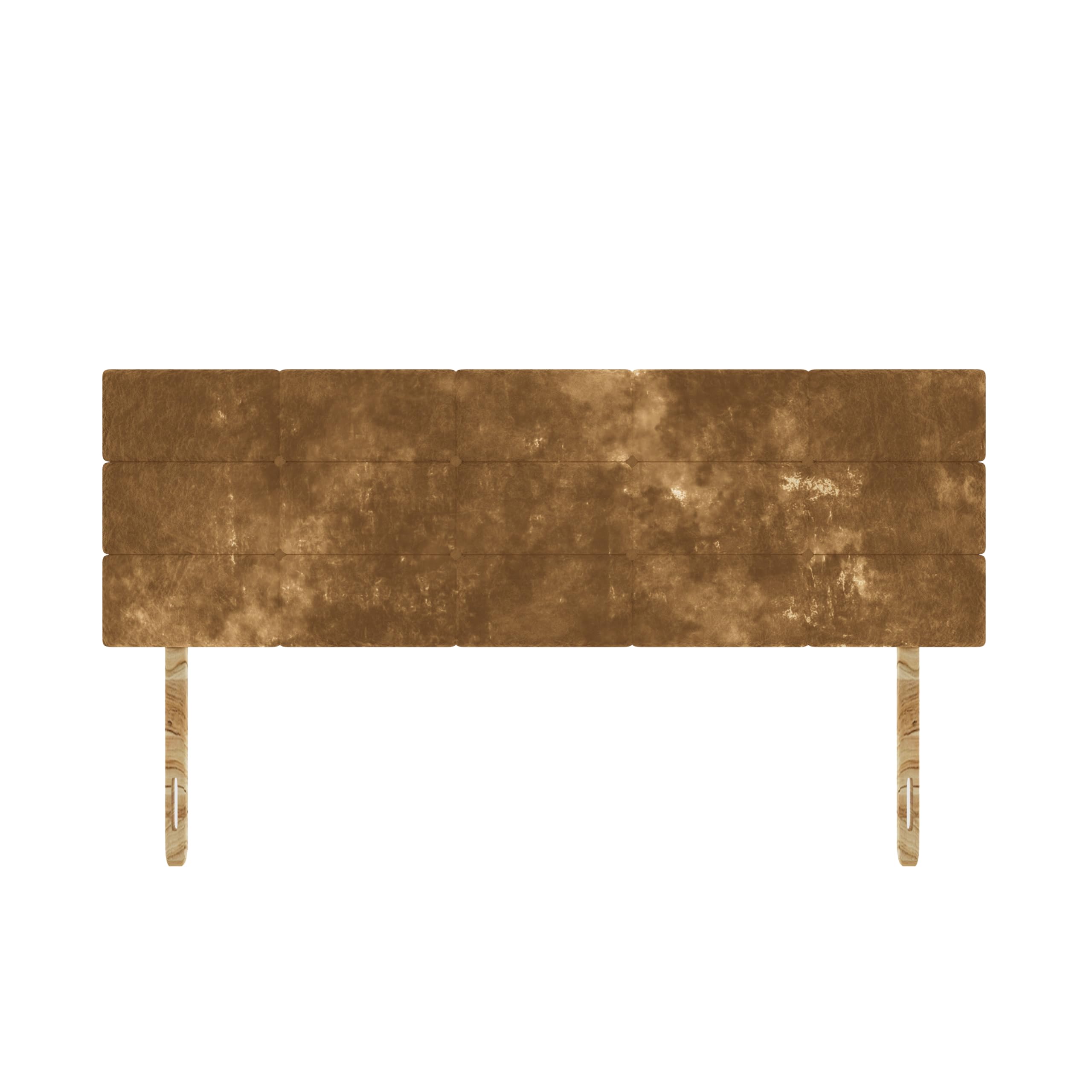 SANA SLEEP Rio Plush Velvet HeadBoard - Luxury 20" Upholstered Design for Divan Beds - Multiple Fabric Options for Bedroom and Hotel Furniture - 2FT6 Small Single - Biscuit