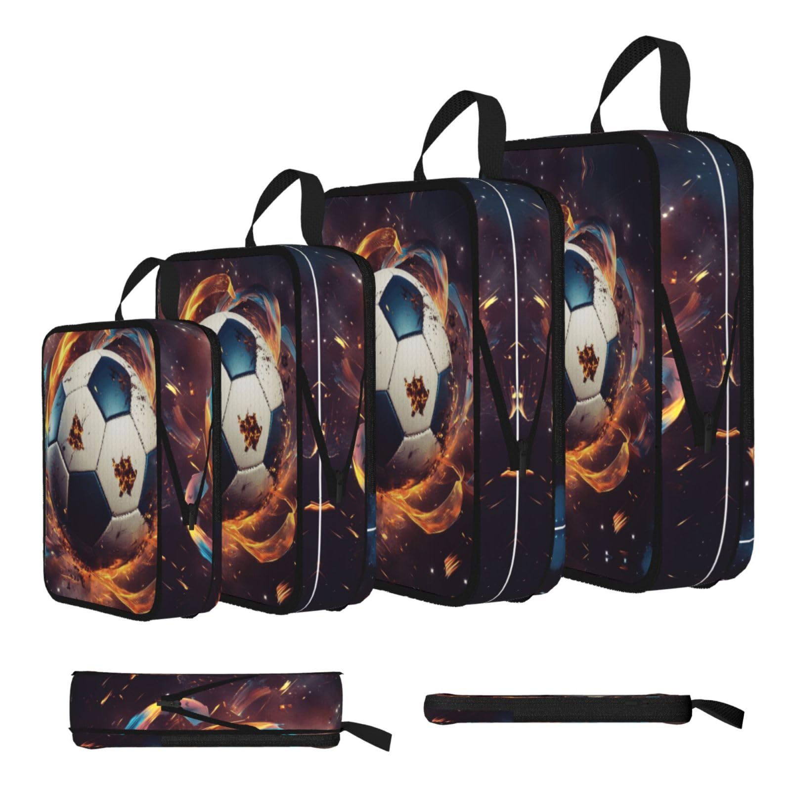 Ribbon Football Compression Packing Cubes 4 Piece Set