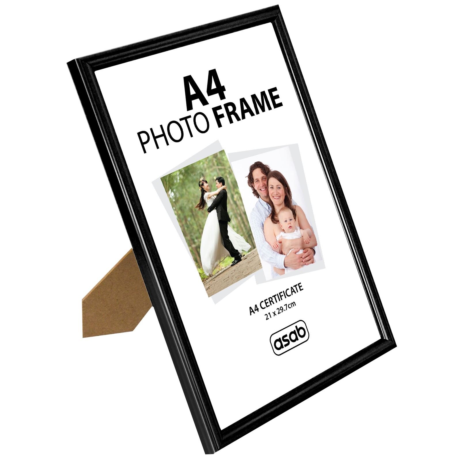Albert AustinPhoto Frame of Numerous Sizes - Adaptable to Many Types of Photos - With Resistant Front Panel and Easy to Disassemble - With Elegant Edge and Modern Design (1 X A4, BLACK)