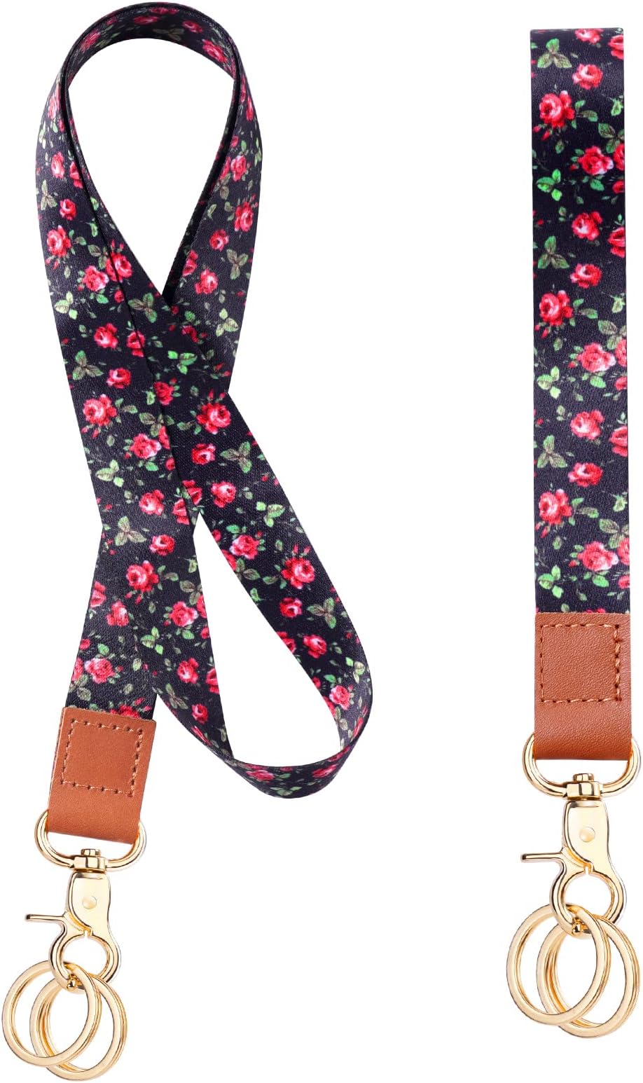 2Pcs Cordon Lanyard Courroie tour de cou Strap Lanière avec porte-badge