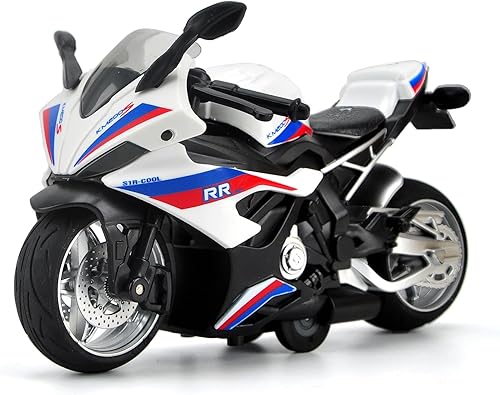 ACROFEK Juguetes de motocicleta de tracción hacia atrás, mini motocicletas de aleación con sonido y luz, juguetes de motocicleta fundidos a presión