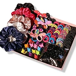 YANRONG Hair Accessories Set - Includes 1180 PCS Nylon Hair Ties, Disposable Rubber Bands, Hair Bands, and Hair Clips in Deep Colors for Women and Girls