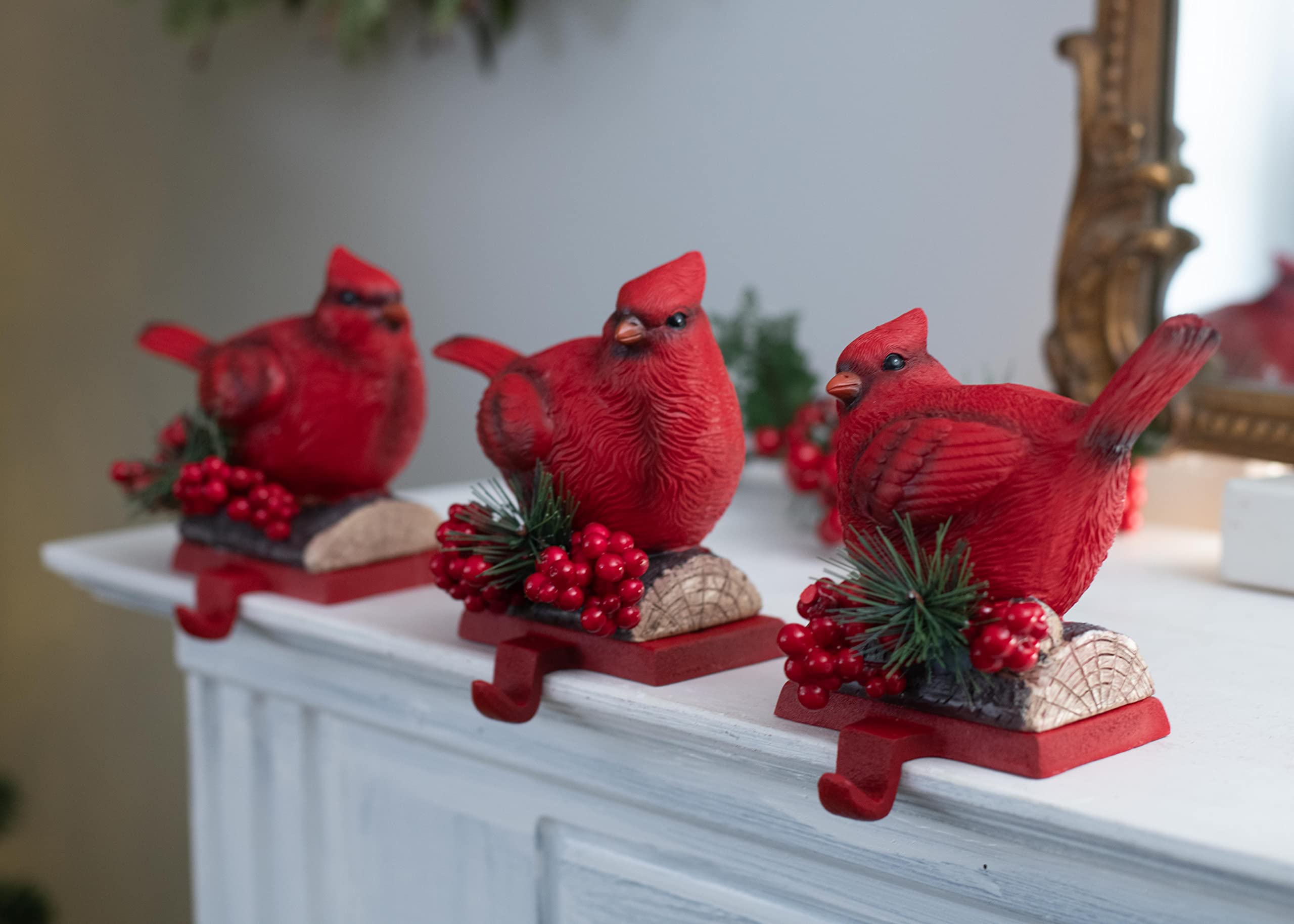 Cardinal christmas stocking holder Clearance