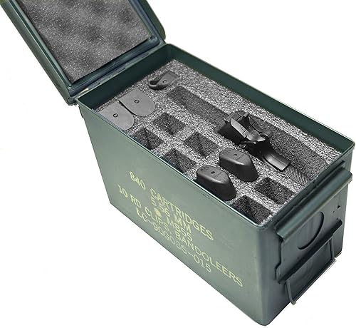 Case Club - Caja para 1 pistolas y 11 porta municiones de calibre .50 con espuma (espuma previamente cortada de celdas cerradas, grado militar)