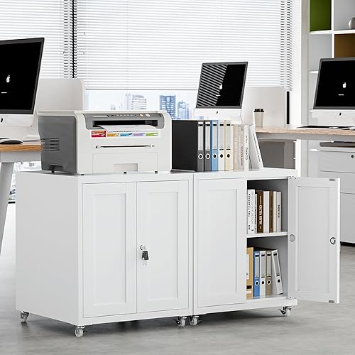 Miniatura 7 de Soportes para impresora doméstica (blanco, 23.6 x 23.6 x 27.6 pulgadas)