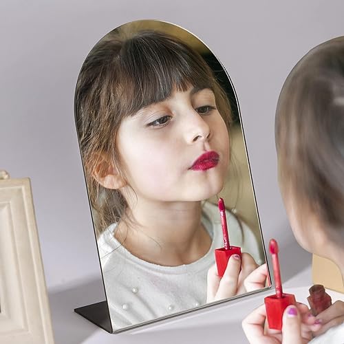 Espejo de mesa para escritorio, organizador de maquillaje, espejo de escritorio, espejo de maquillaje inastillable, espejo de viaje, espejo portátil