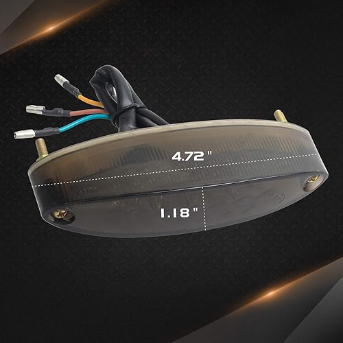 Miniatura 4 de NTHREEAUTO Luces traseras LED para cuatrimoto, luz trasera ahumada para motocicleta, con luz de matrícula, universal, compatible con Harley Honda