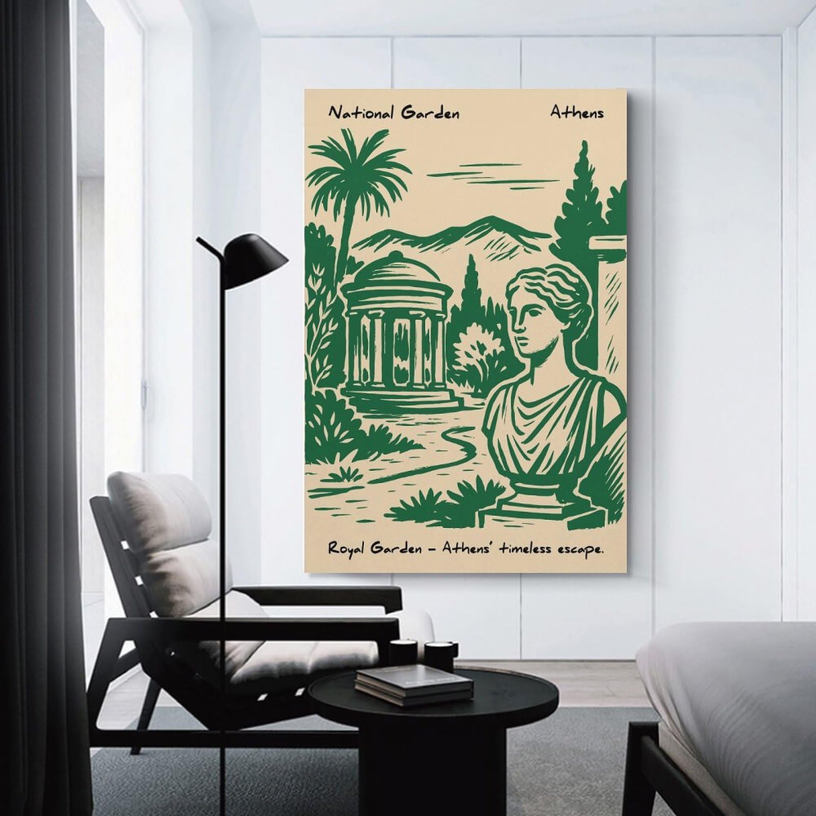 Junmoney National Garden Athens Vintage Canvas Art Print, 12x18inch(30x45cm), for Home Walls, Creative Rooms Or Shared Spaces, Decorative Artwork with Broad Appeal