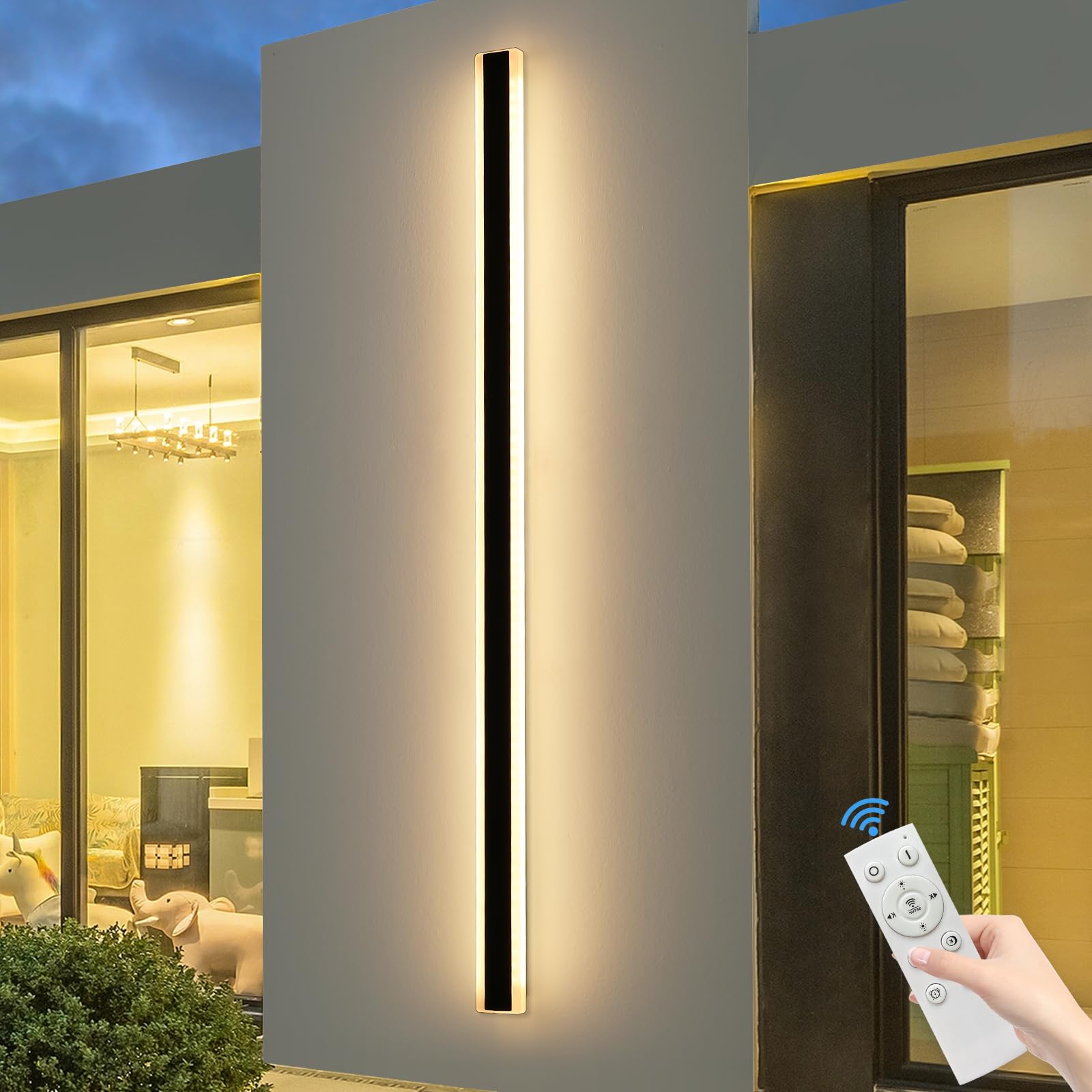 Mikeru 40CM Black Wall Lights, 2Packs Modern Acrylic Wall Light 3000K/4500K/6500K 3 Color Hard Wired Outside Light Wall Mounted Light for Lighting in Front of Mirrors, Garden Decoration — view 15