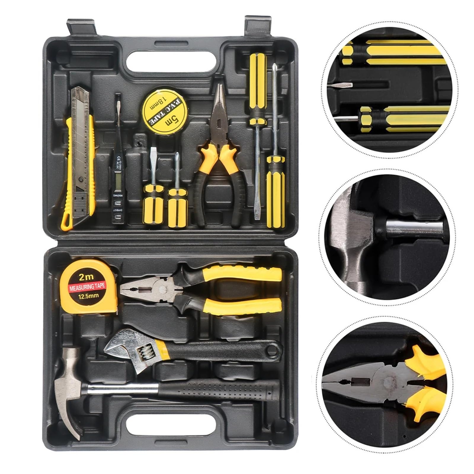 Kit di utensili manuali for la casa multi-dimensione con forbici for cacciavite a martello
