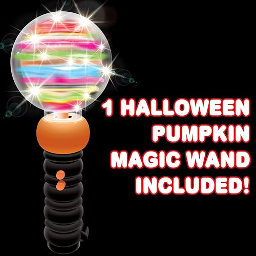 Miniatura 10 de ArtCreativity Juguete de varita mágica con luz de calabaza de Halloween, juguetes iluminados para niños, con efectos iluminados y giratorios,