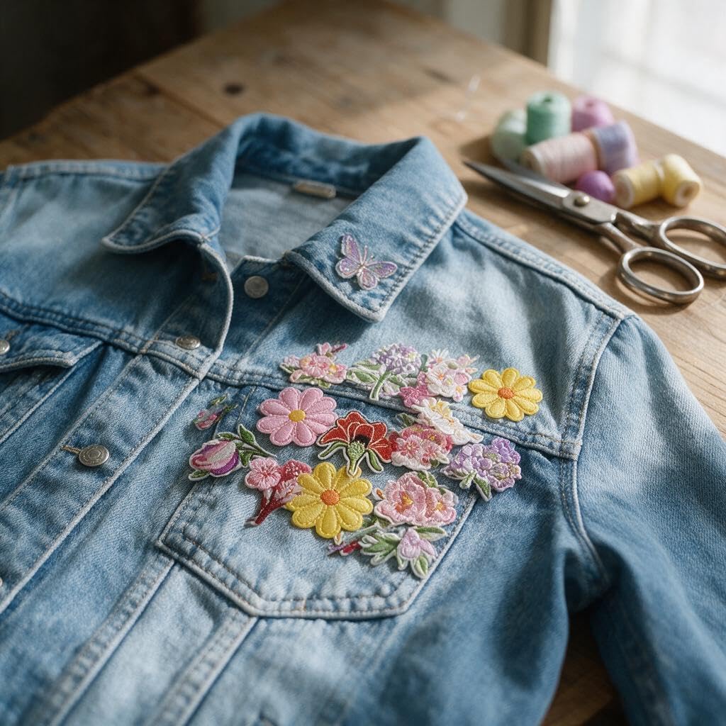 AXEN 36PCS Flower Iron on Patches, Retro Flower Themed Patches Embroidered Applique for Clothing, Jackets, Hats, Backpacks, Jeans
