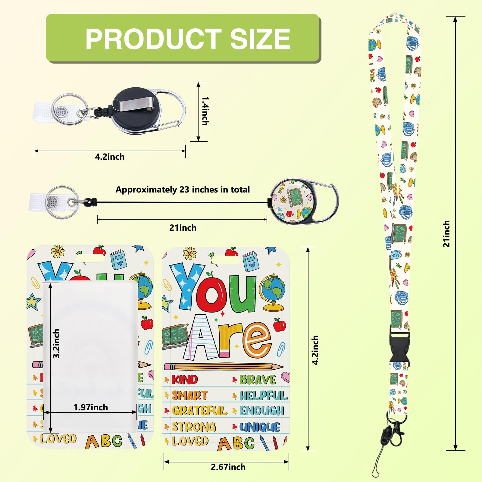 Cordón para profesores con soporte de identificación, cordones para tarjetas de identificación, bonitos soportes para tarjetas de identificación, retráctiles, mosquetón para llaves, regalo para