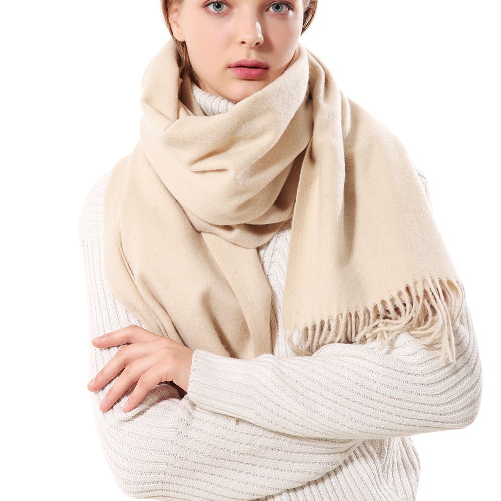 OHAYOMI Womens Thick Soft Pashmina Shawl Wrap Scarf Warm Solid Color Stole