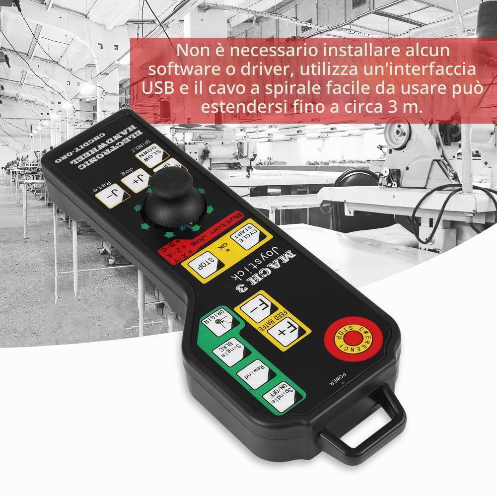 Generatore di impulsi con volantino a controllo numerico, macchina per incidere di CNC, controller manuale, connettore USB, controllo a 6 assi per, CNC, piccola macchina