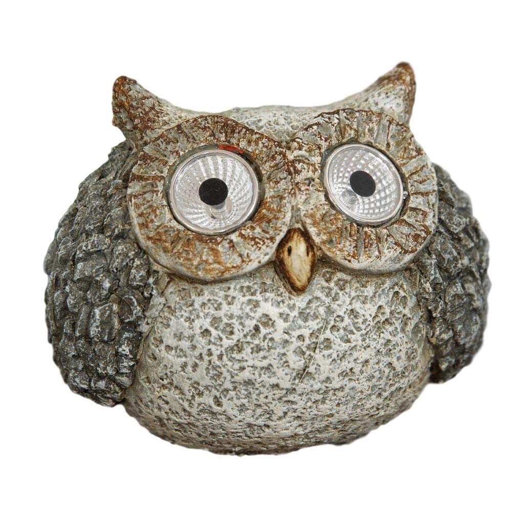 Widdop and CoCountry Living Animal Solar Powered Animal - Garden Ornament/Figure - Polystone Mosaic - Cat/Dog/Owl. (Owl)