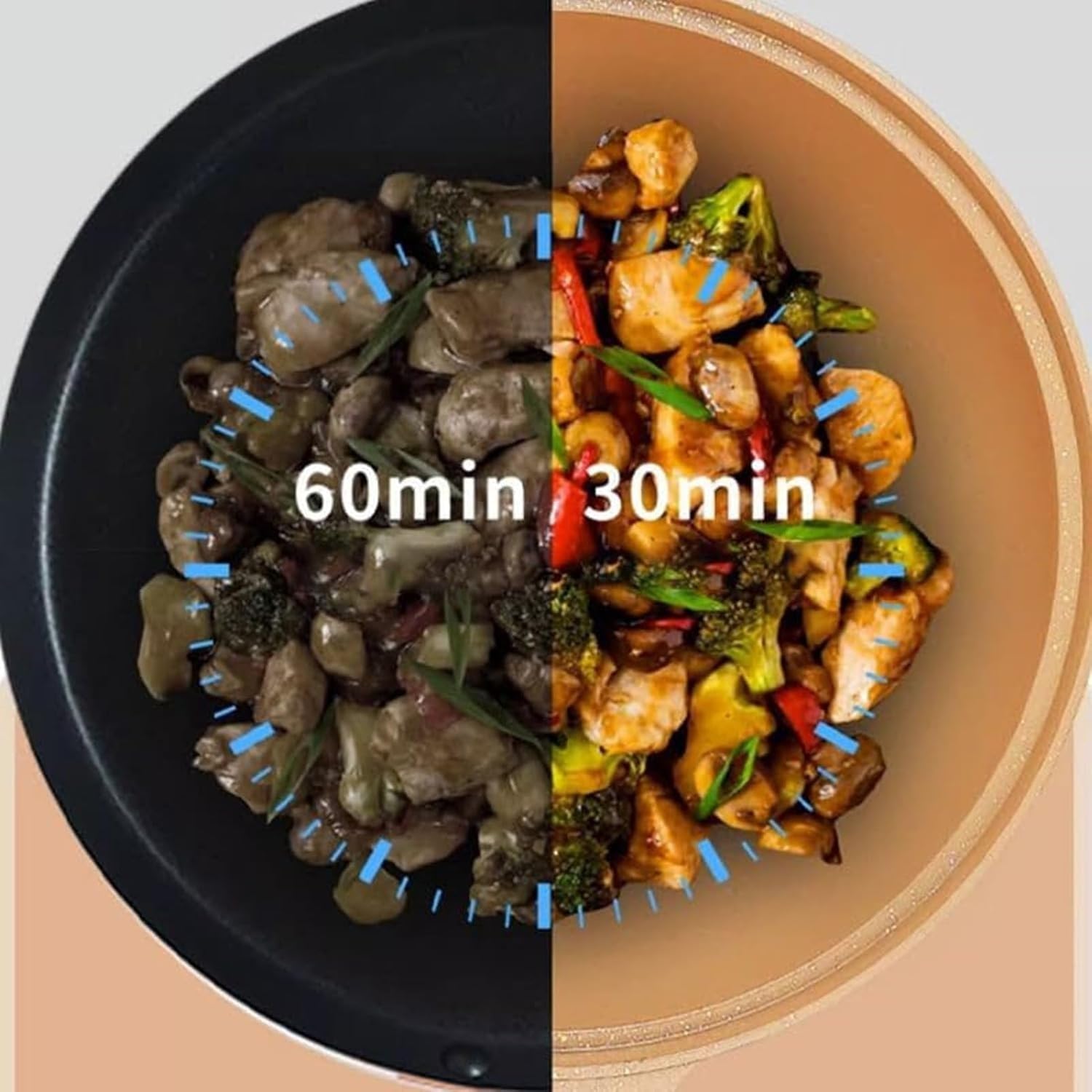 Ceramiczny wok z nieprzywierającą powłoką, szklaną pokrywką i koszykiem do gotowania na parze, 12,6-calowy wielowarstwowy garnek do gotowania, gliniany garnek mikrociśnieniowy ze szpatułką i akcesoria