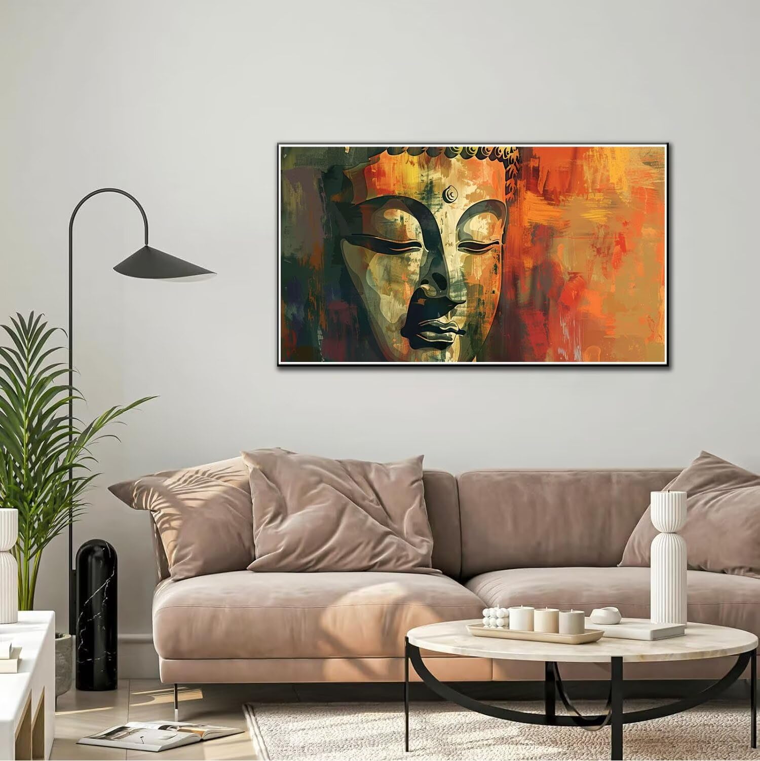 Zestawy do malowania po numerach, dla dorosłych, bez ramy, do malowania według numerów, Budda, kolorowe farby akrylowe, sztuka ścienna, dekoracja domu, prezenty 90 x 50 cm
