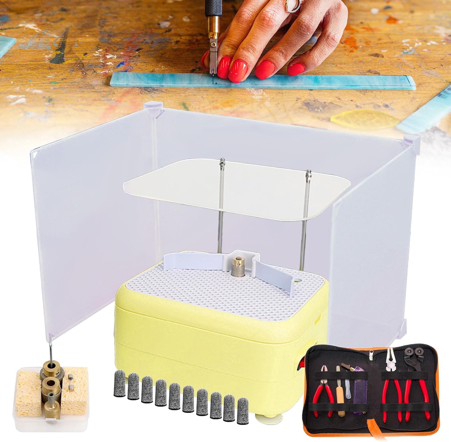 json2xml Stained Glass Grinder Set For Stained Glass/Mosaic Craft,With