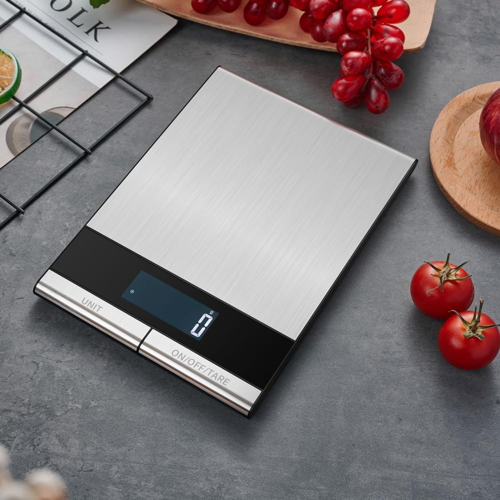 Báscula de Alimentos, báscula de Cocina Digital, Peso en Gramos y onzas for Hornear, cocinar y Preparar Comidas, 10 Unidades con función de Tara(5kg/1g)