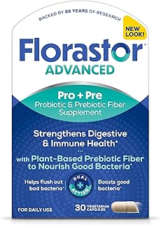 Florastorpre diario probiótico y suplemento de fibra para hombres, mujeres y niños, 30 cápsulas
