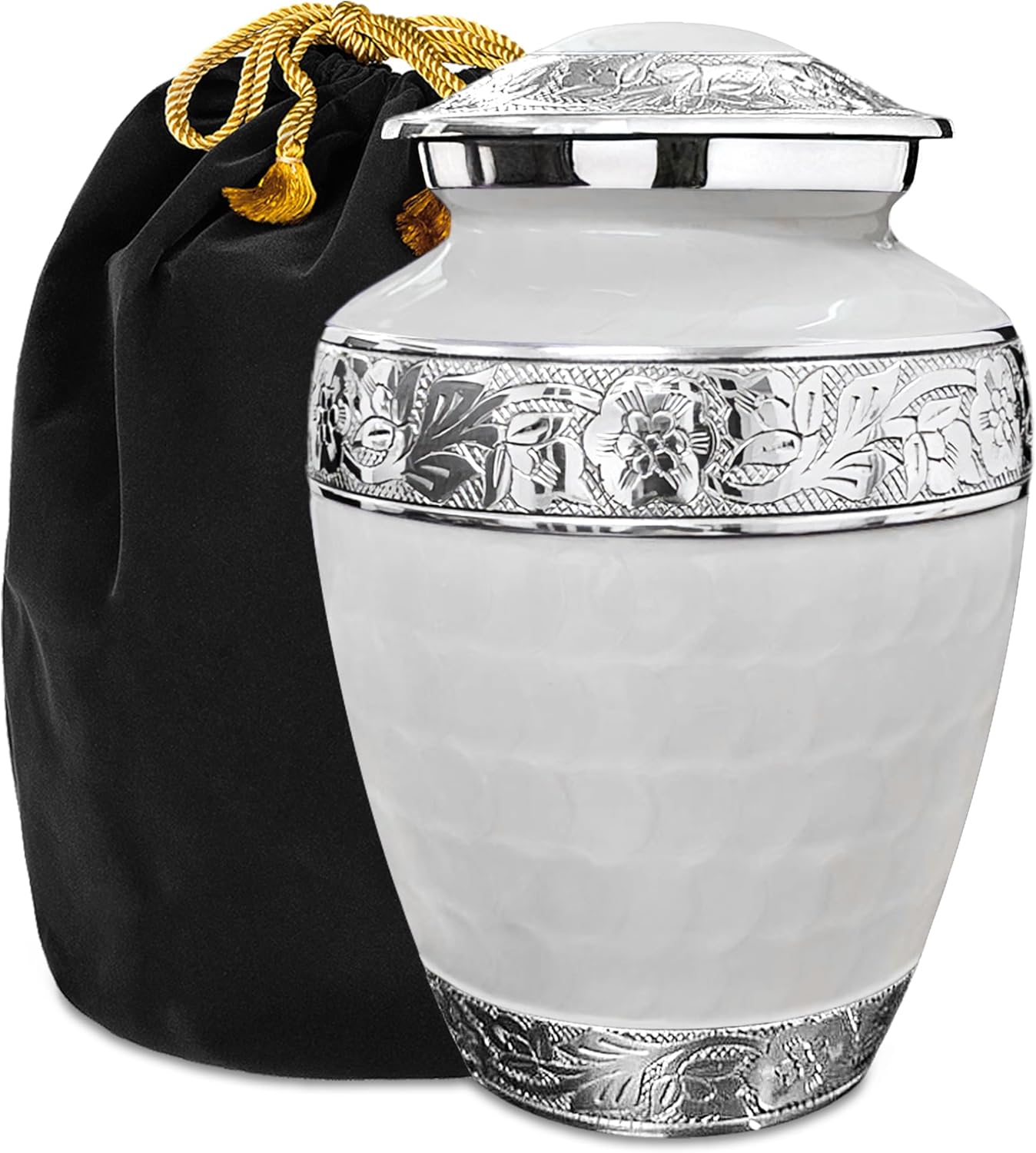 Everlight Memorials Forever After Cremation Urns for Human Ashes - Forever White Large Decorative Urn for Adult Men & Women - Burial Urns for Adult Human Ashes