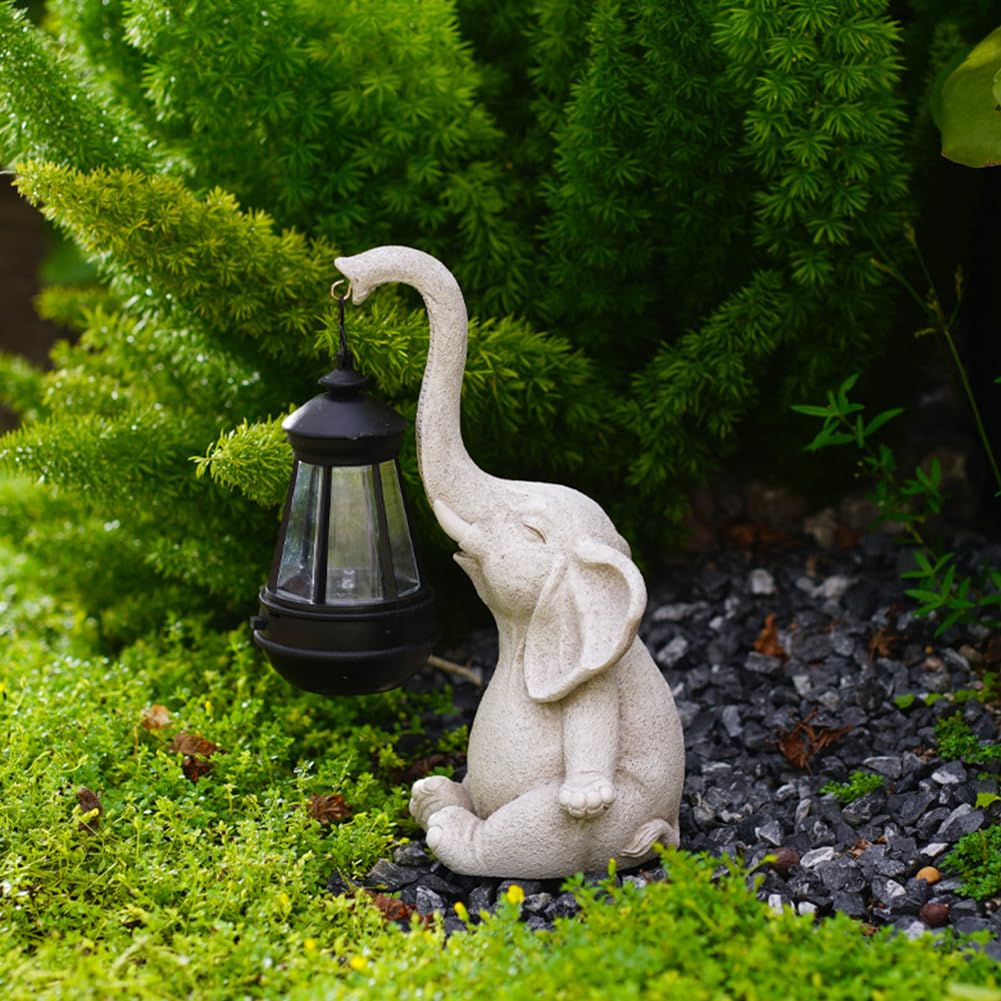 Luce Solare Elefante Decorazione Giardino Figura Animale Lampada Solare Luce Esterna Elefante Grigio Led Bianco Caldo Lxlxh 135x13x325 Cm Set Di 2 87203955