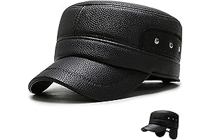 Classic Men's Winter Leather Peaked Cap | Snow Warm Baseball Cap
