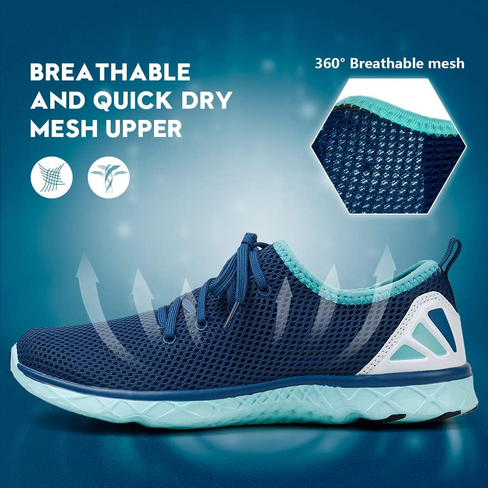 STQ Womens Lace-Up Water Shoes | Beach Swim Pool Aqua Sneakers