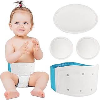 JJ Care Umbilical Hernia Belt Baby with 3 pcs Foam Compression Pads – Stretchable and Breathable Baby Belly Button Band Hernia for Newborn Umbilical Cord - fajeros para bebes recien nacidos (for 15 -22 Inches Waist)