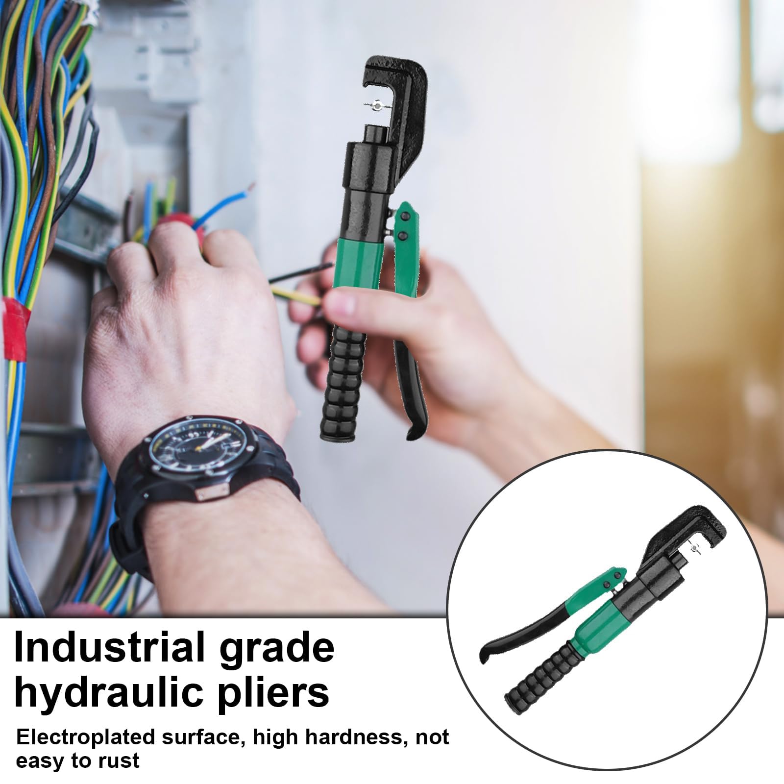 Hydrauliczny zestaw narzędzi do zaciskania ze szczękami poddanymi obróbce cieplnej do zastosowań elektrycznych i budowlanych